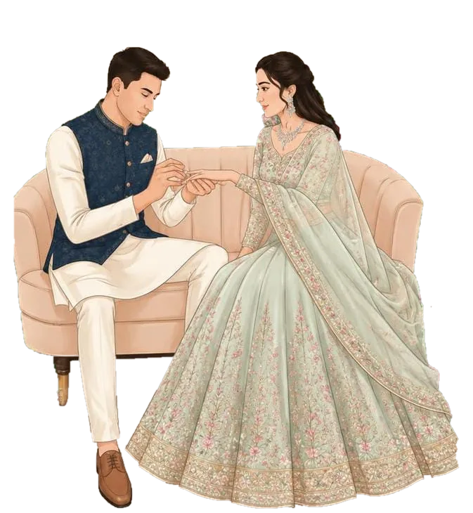 Engagement ring-exchange illustration