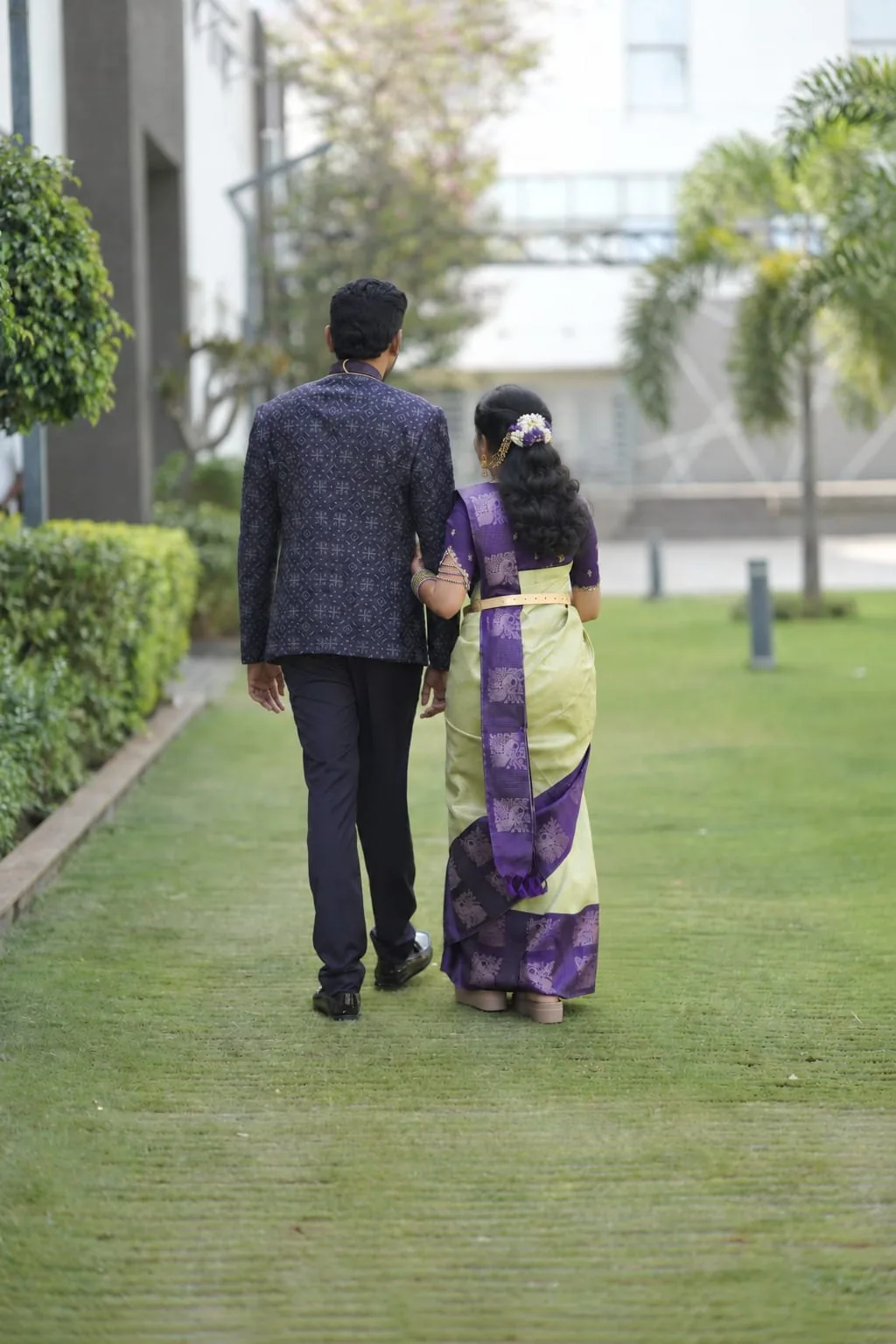 Couple walking away